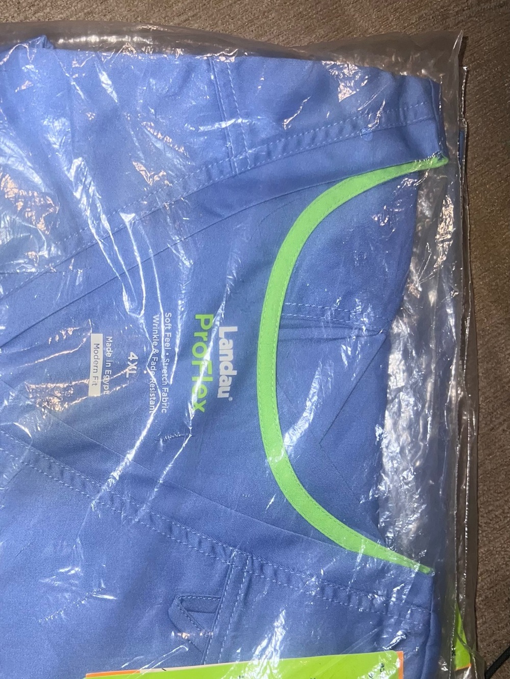 Landau ProFlex Men’s Blue Shorts with Lime Trim